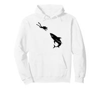 Scuba Diver Shark Encounter Sea Exploring Ocean Life Diving Pullover Hoodie
