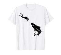 Scuba Diver Shark Encounter Sea Exploring Ocean Life Diving T-Shirt