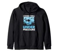 Scuba Diver Under Pressure Funny Diving Quote Zip Hoodie