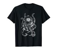 SCUBA Diver Weird Retro Octopus with Diving Helmet T-Shirt
