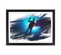 Scuba Diving 3 V2 Framed Print | A2 Black Framed Wall Art | Ready to Hang | Modern Nature Picture | Living Room Bedroom Lounge Office