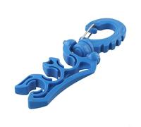Scuba Diving Clip Designed for BCD Integration to Hold Multiple Hoses Including Regulator First and Second Stage Connections (Blue)