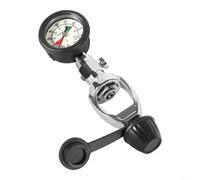 Scuba Diving Cylinder Pressure Gauge for YOKE Adapter, 0-300Bar/0-30MPA Brass Manometer with Luminous (Push-button type)