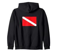 Scuba Diving Diver Down Flag Zip Hoodie