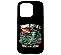 Scuba Diving Diver Retro Vintage Born To Dive Forced To Work Case for iPhone 15 Pro