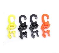Scuba Diving Double Hose Holder with Clip for BCD Regulator and Console Accessories, Securely Holds Two Hoses with Nylon Material and Foldable Clip (Black 10 * 10mm)