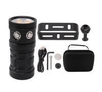 Scuba Diving Flashlight 18000LM Aluminium Alloy USB Rechargeable with White, Red & Blue Light Modes - 100M, Ideal for Underwater Photography and Diving Gear