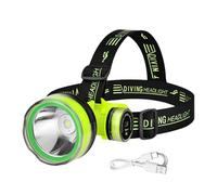 Scuba Diving Headlamp - Rechargeable LED Head Torch, IPX8 Waterproof Flashlight | Submersible Hands- Dive Light, Deep Sea Night Vision Lamp, USB Powered Diving Gear for Underwater Exploration
