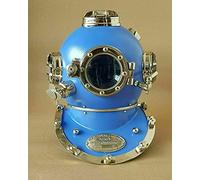 Scuba Diving Helmet 18" ~ US Navy Mark V Blue Finish Diver Helmet Replica