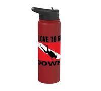 Scuba Diving I Love to Go Down Dive Scuba Diver Stainless Steel Insulated Water Bottle