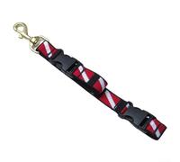 Scuba Diving Lanyard Clip with Quick Release Buckle, Brass Clasp and Nylon Webbing Strap Suitable for Secure Attachment of Diving Accessories (Red-white)