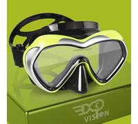 Scuba Diving Mask Panoramic HD Snorkel Goggles, Anti-Fog Swim Mask Adult Youth Dive Mask Swim Goggles wIith Nose Cover for Diving, Snorkeling, Swimming (Yellow Frame-Clear Lens)