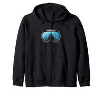 Scuba Diving Mask Reef Scene Ocean Diver Graphic Zip Hoodie