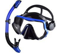 Scuba Diving Mask Snorkel Set for Adults Tempered Glass Professional Panoramic S
