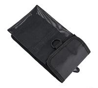 Scuba diving mesh bag with drainage design and heavy duty material for reel snap and safety marker buoy holder with secure attachment points (black)