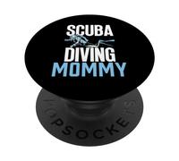 Scuba Diving Mommy Dive Diver Divers Diving Mom Mother Mama PopSockets Adhesive PopGrip