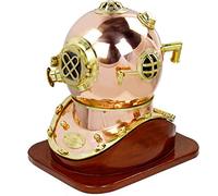 Scuba Diving Nautical Helmet | Maritime Ship's Decorative Helmet | Nagina International (Polished Brass - On Base, 12 Inches)