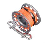 Scuba Diving Reel Aluminium Alloy Finger Spool with 316 Stainless Steel Double Ended Bolt Snap Hook Underwater Guide Line Safety Reel for Cave Diving (30m grey)