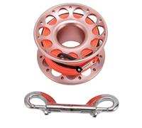 Scuba Diving Reel Finger Spool Reel Aluminum Diving Spool 30m 98.43ft Aviation Aluminum Stainless Steel Double Hook for Underwater Exploration Maritime Operations (Pink)