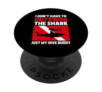 Scuba Diving Shark Diving Buddy Diver PopSockets Adhesive PopGrip