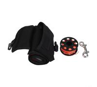 Scuba Diving SMB Marker Buoy 120 X 15 Cm Red Signaling Float with 30 M Finger Spool Reel Plus 316 Stainless Steel Snap - for Diver Below Signal