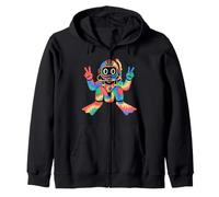 Scuba Diving Tie Dye Peace Sign Hippie Womens Mens Scuba Zip Hoodie