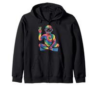 Scuba Diving Tie Dye Peace Sign Hippie Womens Mens Scuba Zip Hoodie