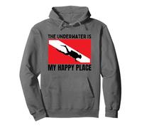 Scuba Diving Underwater Is My Happy Place Scuba Diver Pullover Hoodie