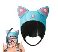 Scuba Hood,Cat Ears Wetsuit Hat - Diving Hood Cat Ears 3mm Neoprene Scuba Diving Hood for Women Children, Scuba Dive Hat for Snorkeling