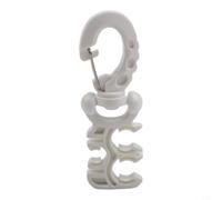 Scuba Hose Holder Clip 3-Hole for BCD Regulator | Secure second stage, prevents kinking, fits strong currents, black yellow white options, easy glove use(White)