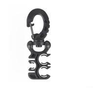 Scuba Hose Holder Clip for Bcd Regulator Second Stage - Quick-Release 3-Hole Rotating Clamp 360° Swivel Compact for Featherweight Plastic Mount for Shore Boat Diving(Black)