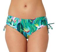 Scuba Ladies Swimwear Women's High Waist Ruched Bikini Briefs Swim Bottoms Mix & Match Plain UK Seller - Tropics Print - Size 18