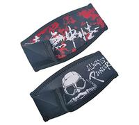 Scuba Mask Strap Cover Neoprene Diving Mask Strap Wrapper for Snorkel Mask with Hook and Loop Fastener Diving Flag Pattern and CCR Pattern Reversible Two Sides Back/White/Red