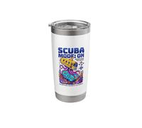 Scuba Mode On Octo-Bus Beneath Waves Cartoon School Bus Stainless Steel Insulated Tumbler