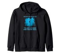Scuba Ocean Soul Quote Underwater Reef Diver Artwork Zip Hoodie