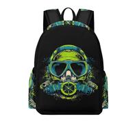 Scuba Skull Funny Backpacks Lightweight Travel Bag Daypacks for Camping Hiking 16.5"