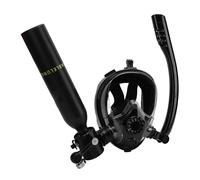Scuba Tank, Portable 0.5L Diving Masks Diving Mask with Clear Flat Lens for Scuba Diving (Black)
