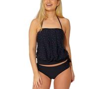 Scuba Women's Two Piece Tankini Set Bandeau Loose Blouson Drape Front UK Seller - Geo Print - Size 16