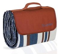scuddles PB Picnic Blanket, Blue Striped, 60 X 75