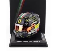 Scuderia F1 Team, Official LookSmart Spark Model, Charles Leclerc 2024 Special Edition Winner Monza 1/5 Scale Mini Helmet, Black, Yellow