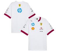 Scuderia Ferrari Motor Racing Formula 1 T-Shirt Adult 2025 Charles Leclerc White