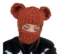 SCUDGOOD Halloween Balaclava Bear Ear Hat Scarf Bear Ear Balaclava Masquerade Halloween Party Hat Funny Hooded Mask Bear Ear Hat