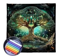 SCUDGOOD Trees Of Life Tablecloth Tarots Card Tablecloth Altars Cloth Astrologys Divinations Square Cloth Tapestry Home Decors Divinations Cards Table Cloth Wall Decors