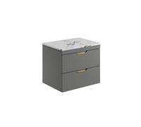 Scudo Aubrey Dust Grey Wall Hung Bathroom Vanity Unit 600mm