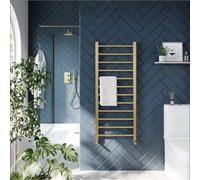 Scudo Brushed Brass 1600 X 500 Heated Towel Warmer Rail Radiator