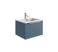 Scudo Chevron Blue Wall Hung Bathroom Vanity Unit with Basin 600mm