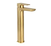 Scudo Cube Brushed Brass Tall Basin Mixer Tap