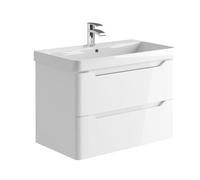 Scudo Ella White Wall Hung Vanity Unit with Basin 800mm