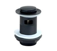 Scudo Matt Black Round Slotted Sprung Basin Waste