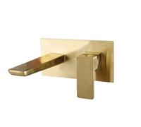 Scudo Rhodos Wall Mounted Brushed Brass Basin / Bath Mixer Tap
